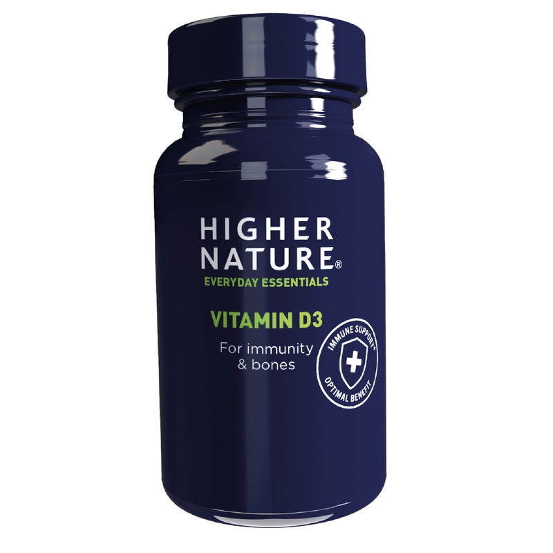 Higher Nature - Vitamin D3 - Supports Immunity - Supports Muscle Function - The Sunshine Vitamin - 120 Capsules
